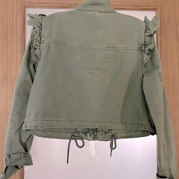 LoveShackFancy X Gap Ruffle Crop Utility Jacket - Picture 2 of 11